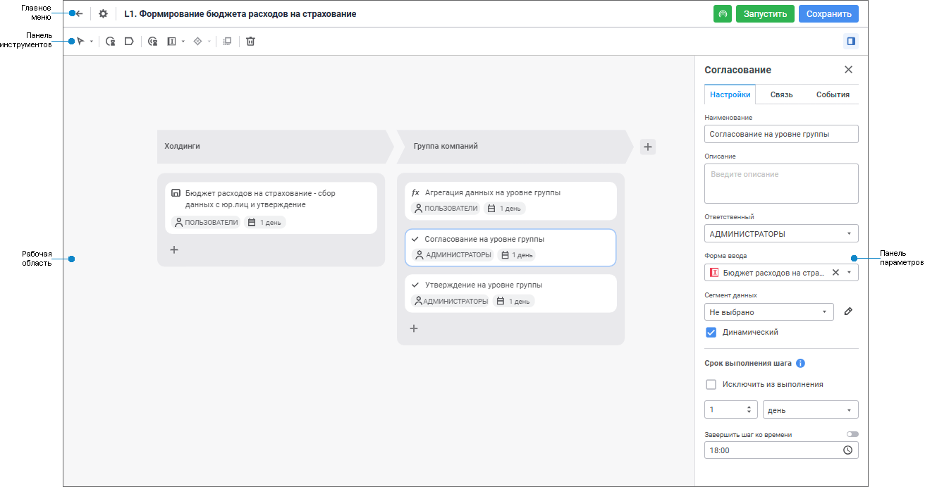 Настройка бизнес-процесса в веб-приложении Настройка бизнес-процесса в веб-приложении