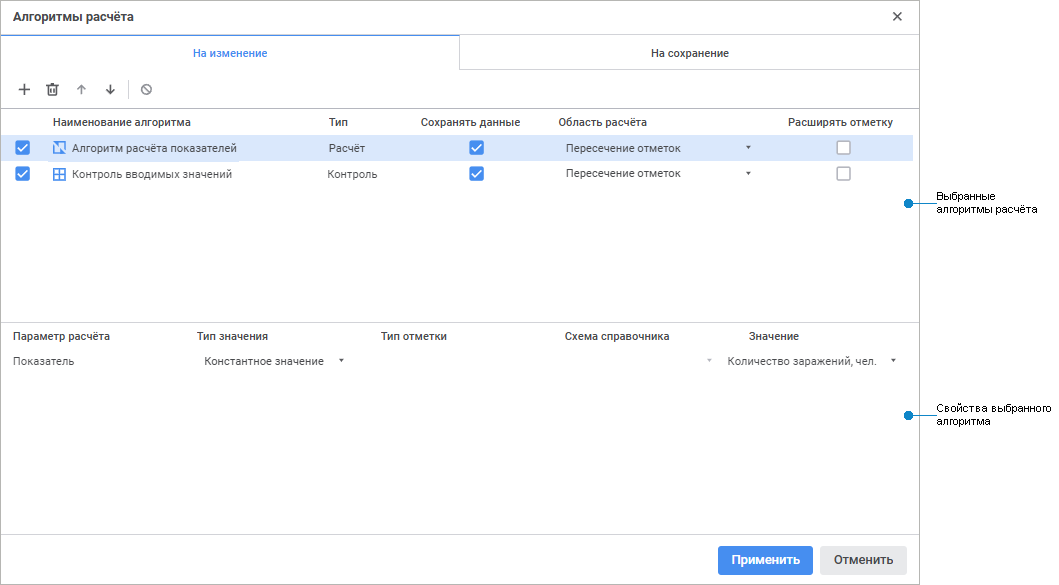 Алгоритмы расчёта