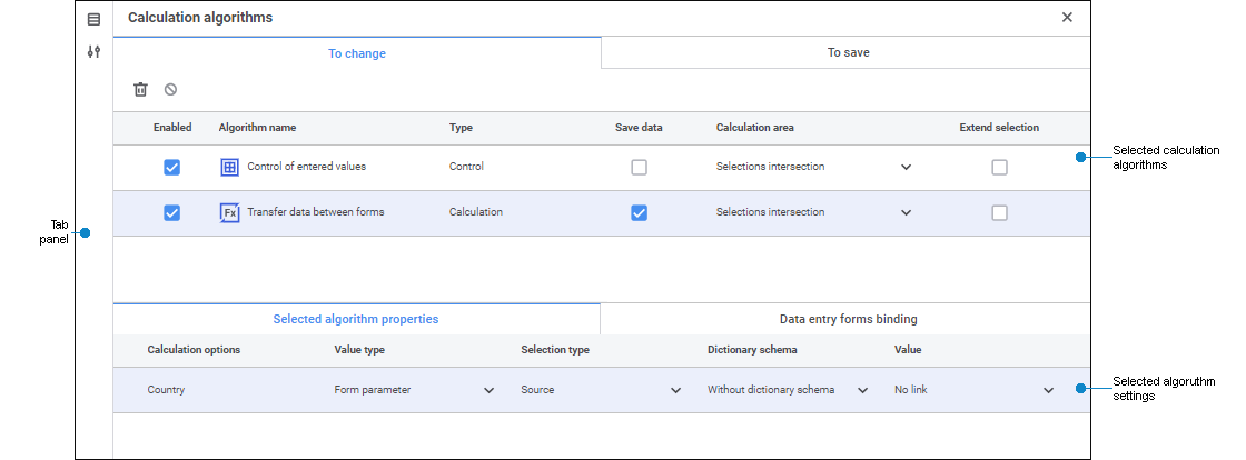 Calculation algorithms Calculation algorithms