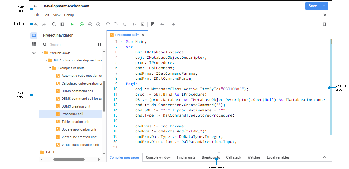 Development environment Development environment