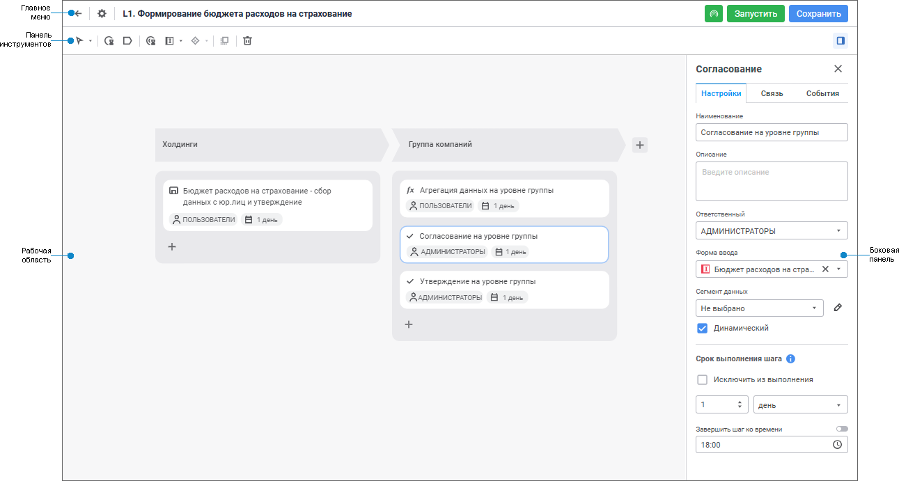 Настройка бизнес-процесса в веб-приложении Настройка бизнес-процесса в веб-приложении